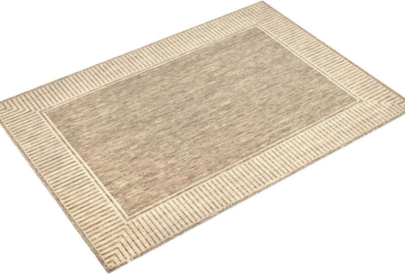 nuLOOM 10'x12' Striped Border Outdoor Rug - Light Brown (Retail: $160) - Image 4