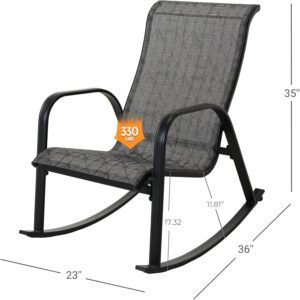 Grand Patio Mesh Rocking Chair for Porch, Garden, Patio, Black & Grey (Retail:$ 96)